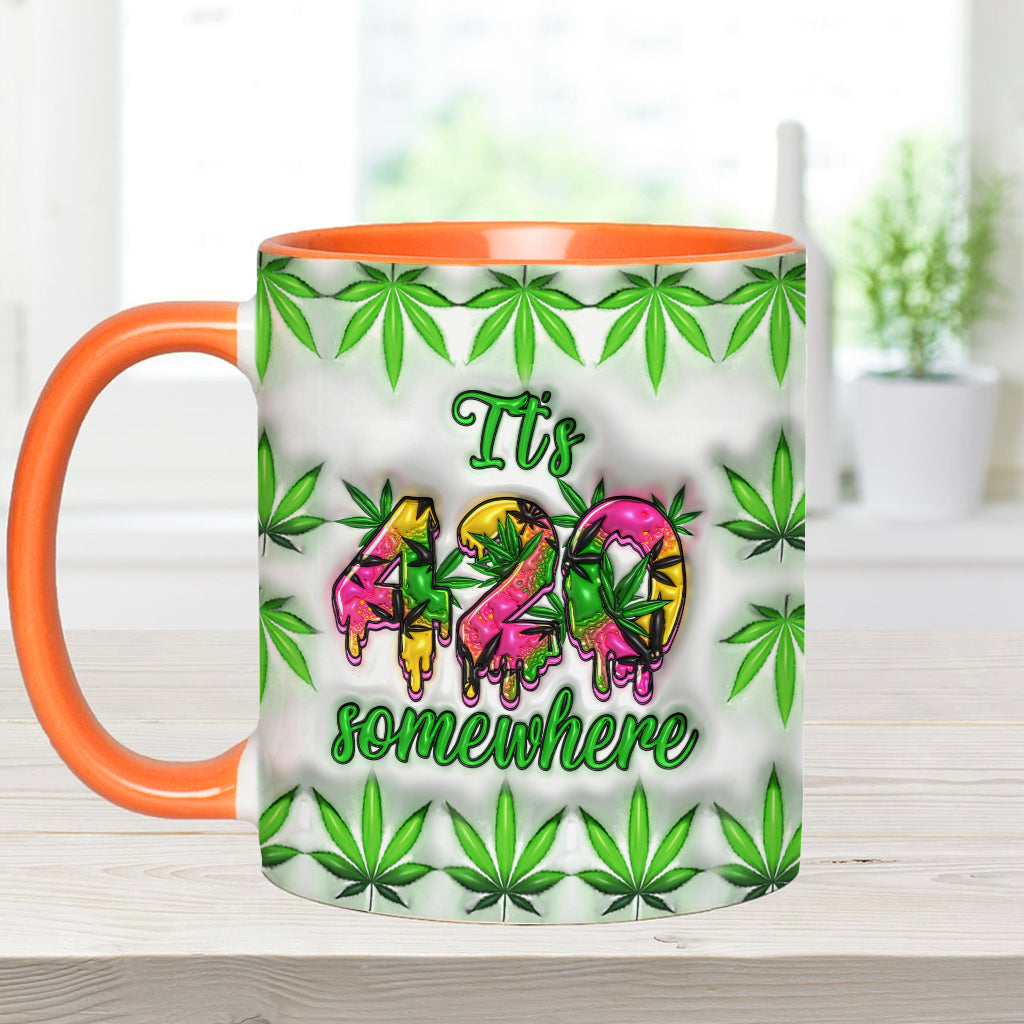 It's 420 Somewhere - Personalized Weed Accent Mug