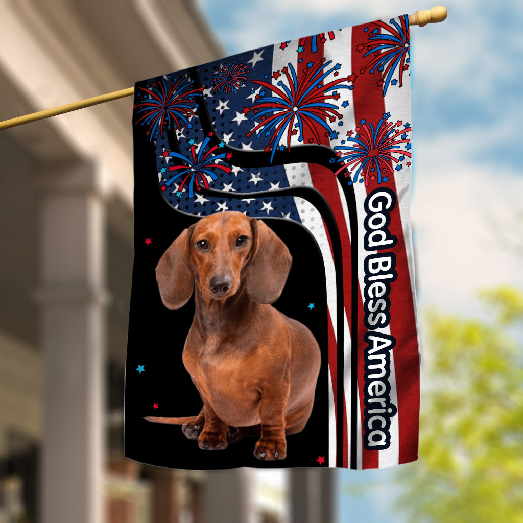 God Bless America - Personalized Dog House Flag