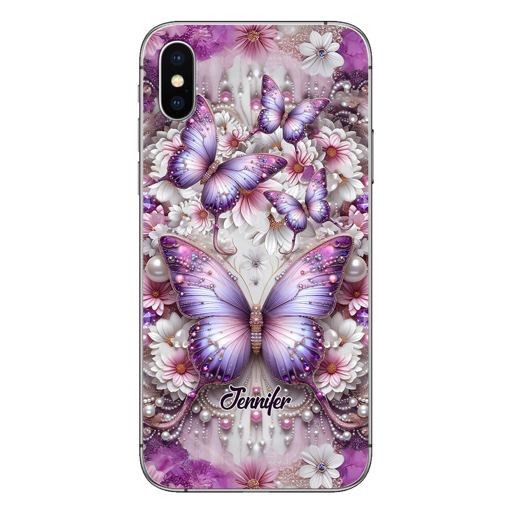 Floral Butterflies - Personalized Butterfly Phone Case