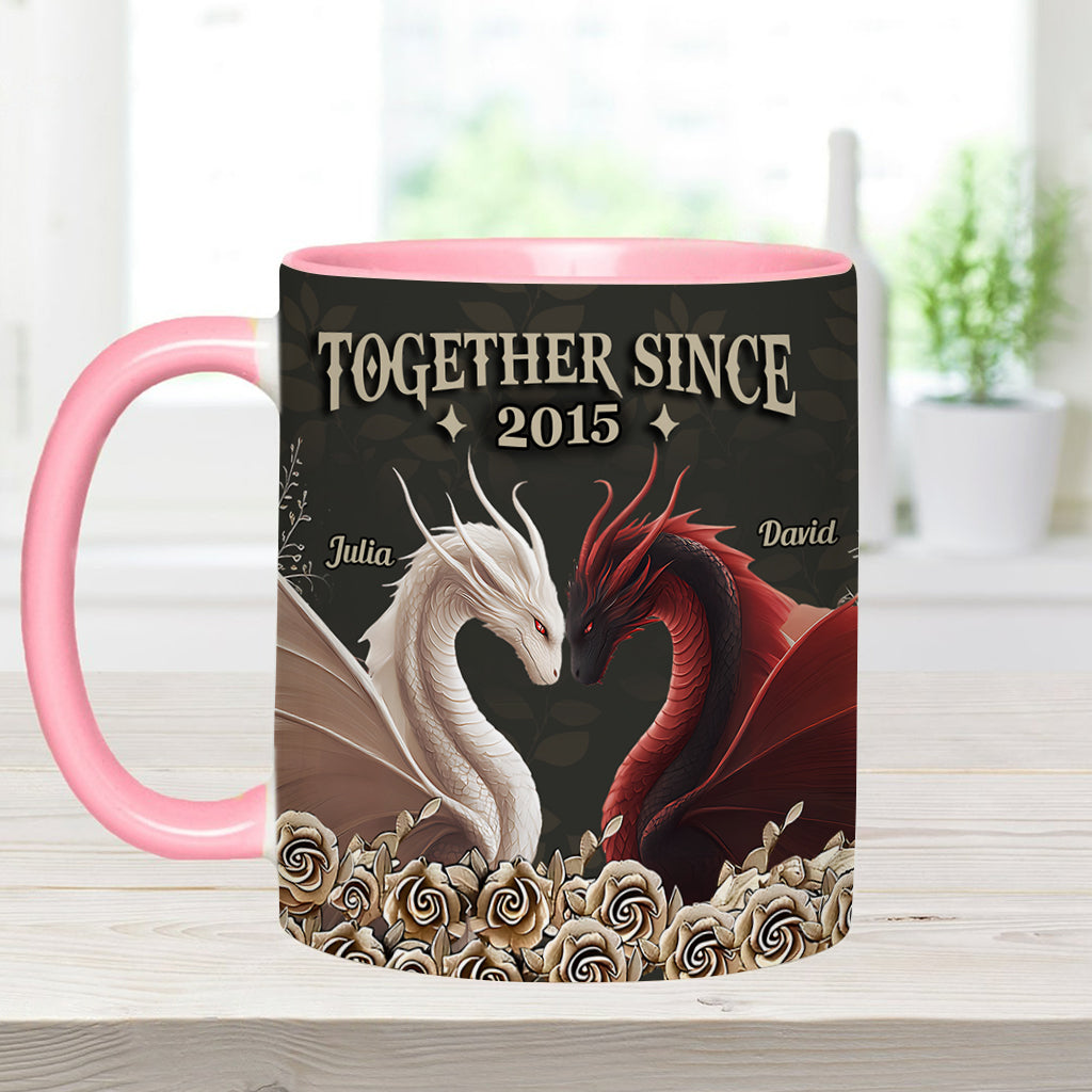 From Our First Kiss - Personalized Dragon Accent Mug