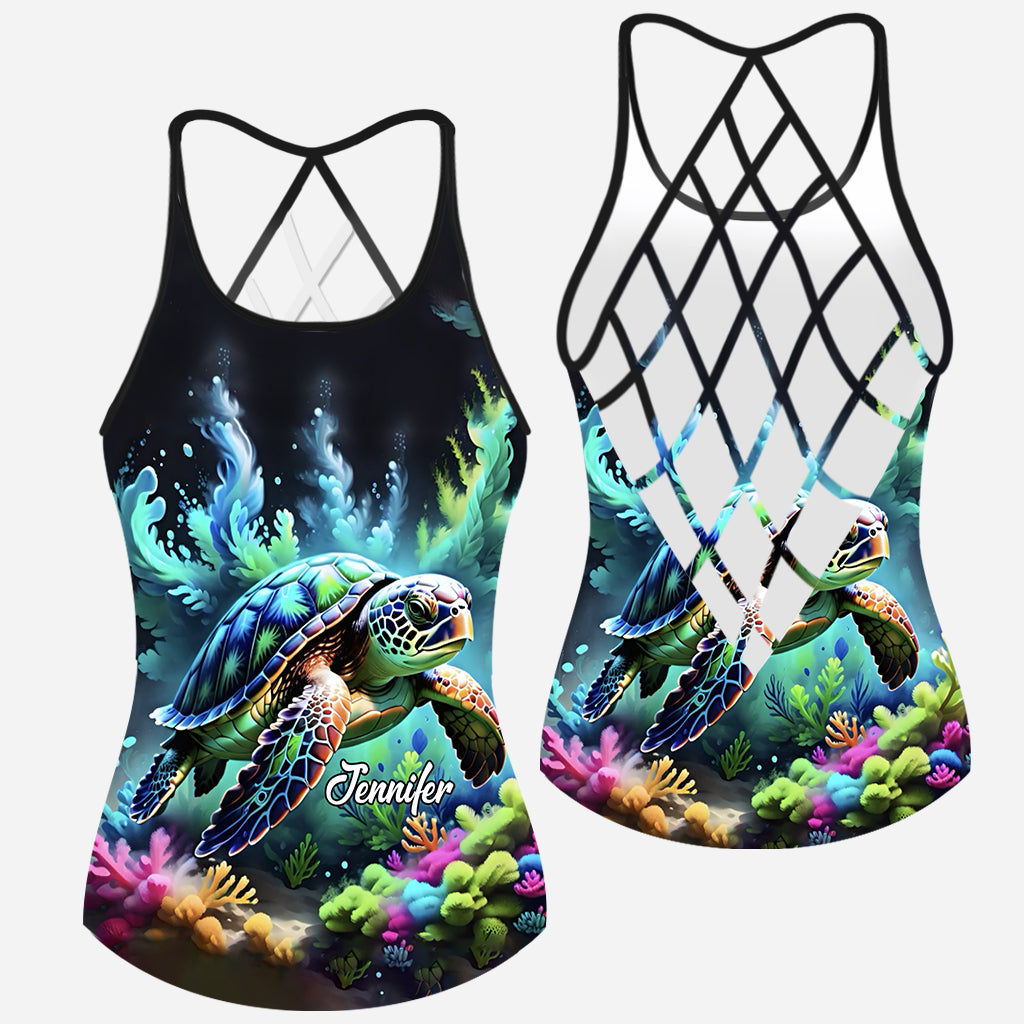 Love Turtles - Personalized Turtle Cross Tank Top
