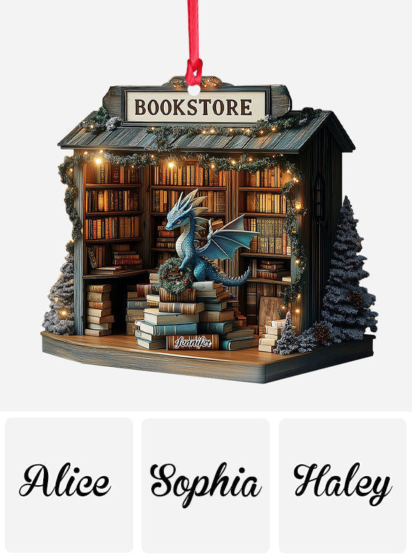 Fantasy Bookstore - Personalized Book Ornament