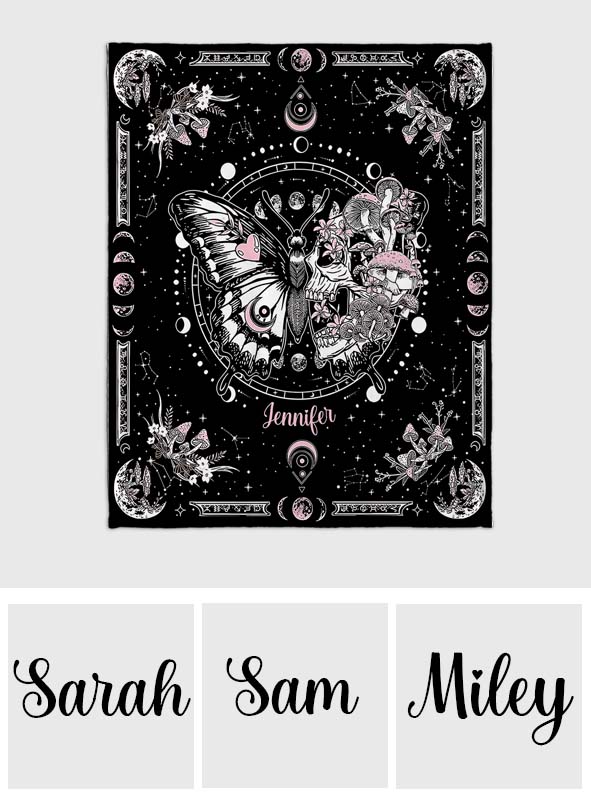 Night Butterfly - Personalized Butterfly Blanket