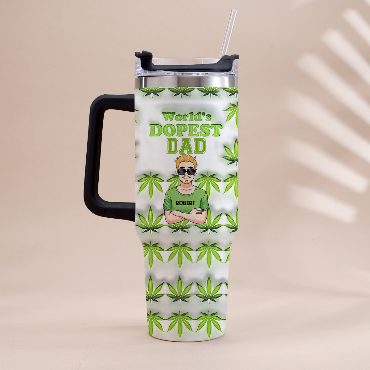 Dopest Dad Ever - Personalized Father Tumbler With Handle