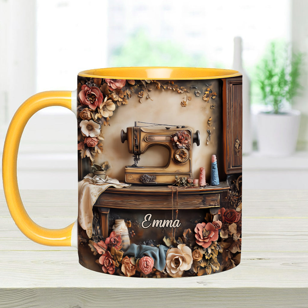 Beautiful Sewing Machine - Personalized Sewing Accent Mug