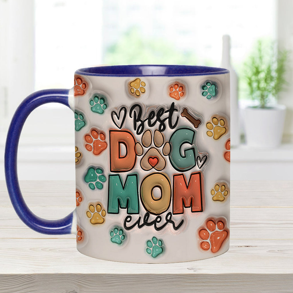 Best Dog Mom Ever - Personalized Dog Accent Mug