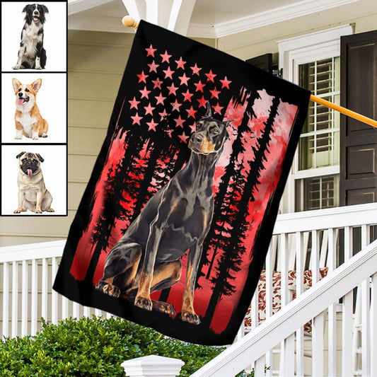 Red Flag Independence Day - Personalized Dog House Flag