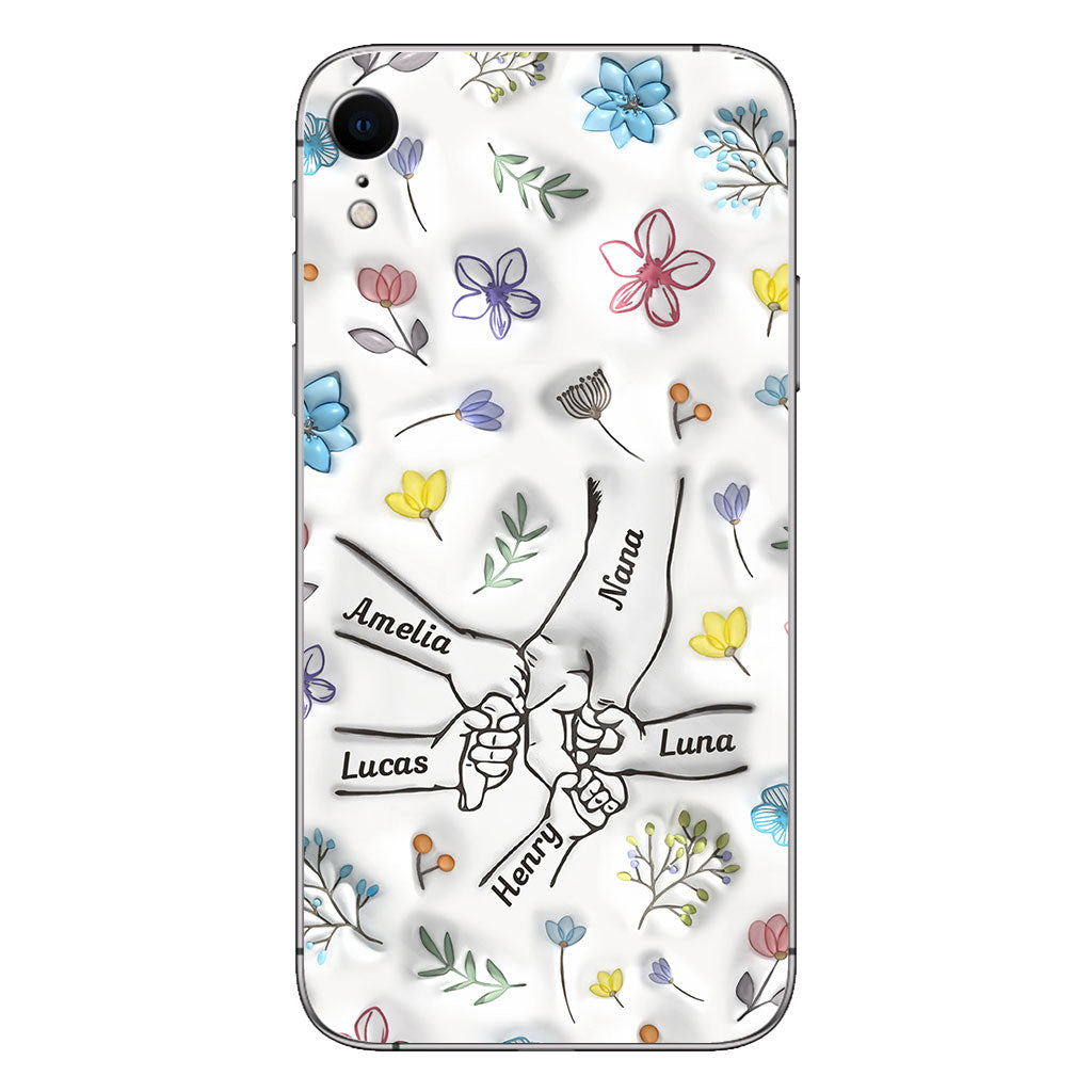 Holding Hands Grandma Mom Nana - Personalized Grandma Phone Case