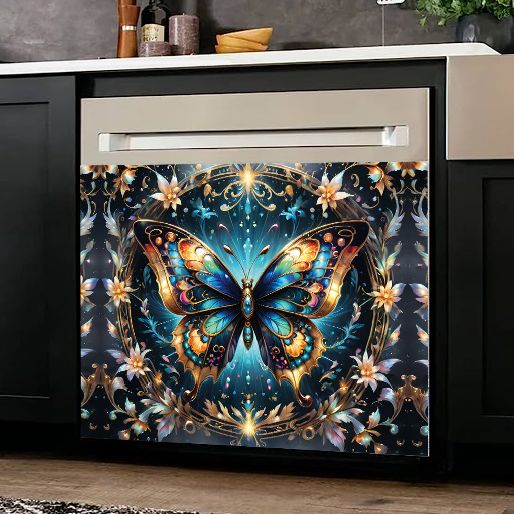 Stunning Gold Butterfly - Butterfly Dishwasher Cover