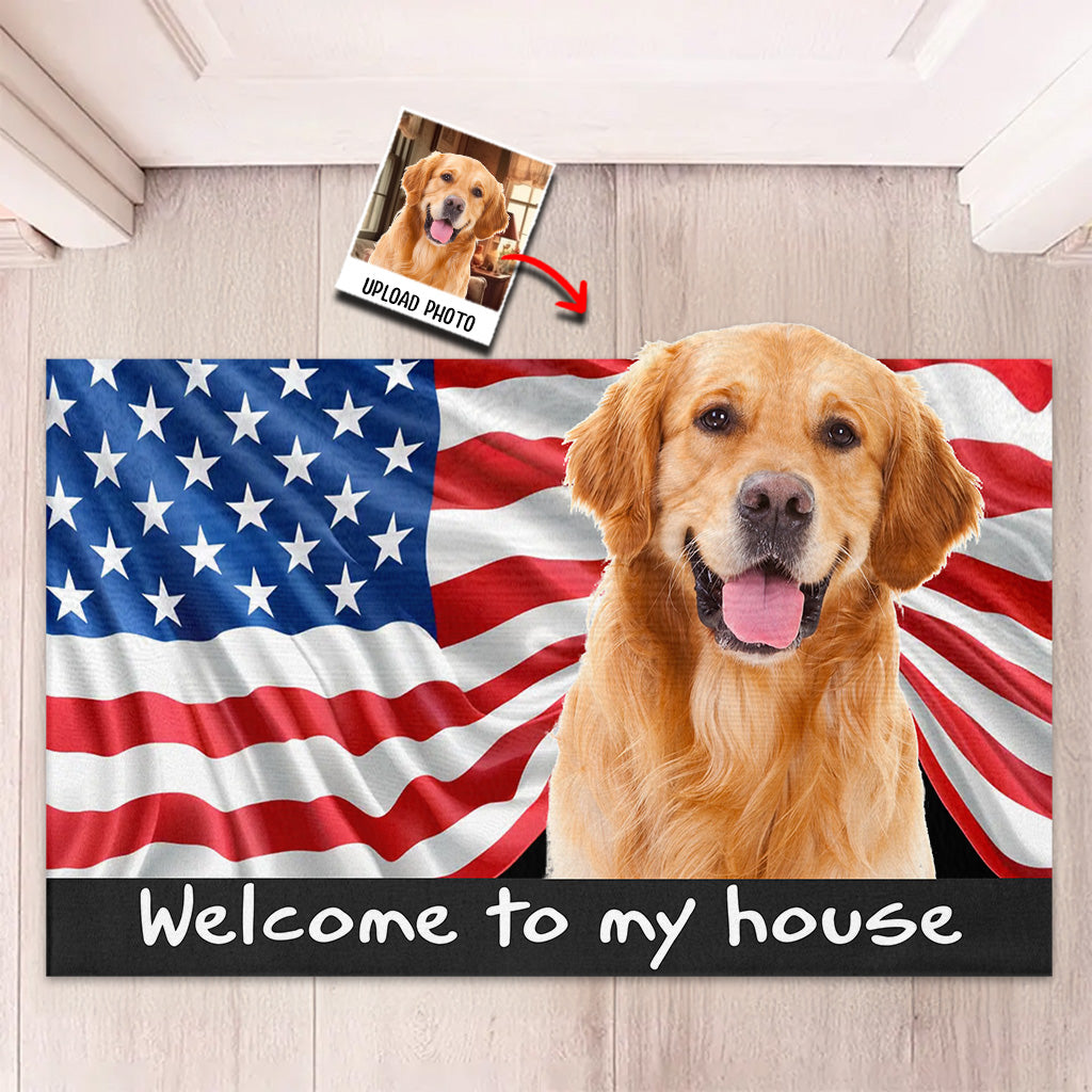 Welcome To My House - Personalized Dog Shaped Doormat