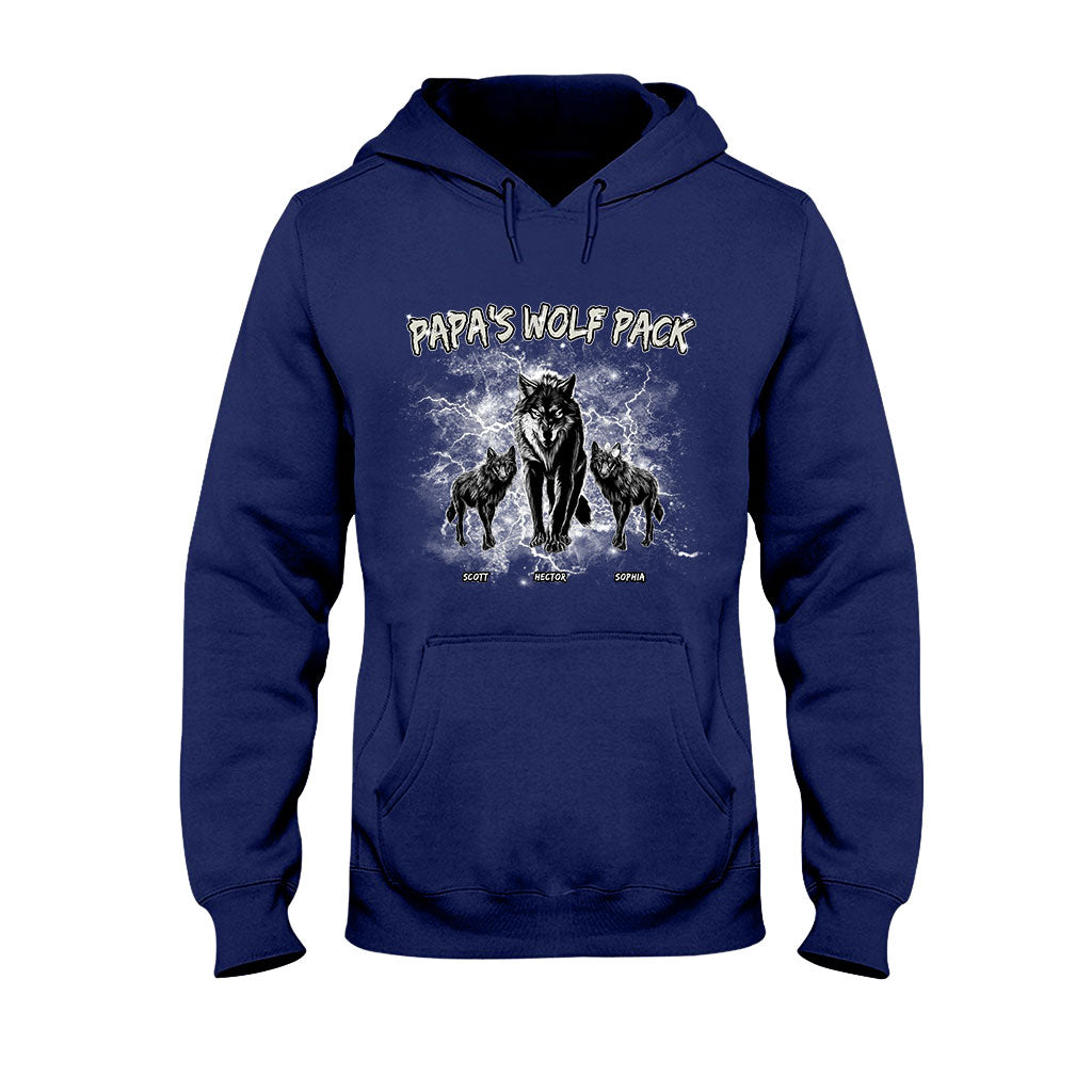 Papa's Wolf Pack Thunder Bootleg - Personalized Father T-shirt And Hoodie