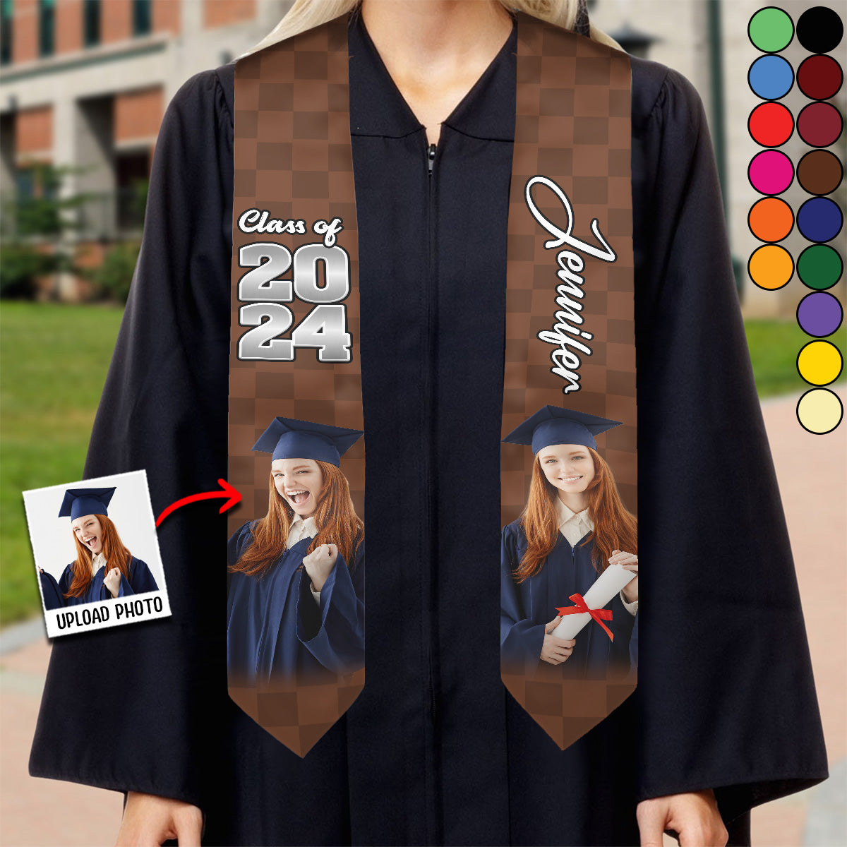Photo Custom Graduation Stole Sash - Personalized Graduation Graduation Stole