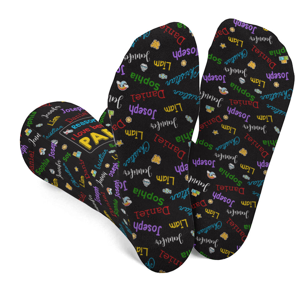 Reasons I Love Being A Grandpa - Personalized Grandpa Socks