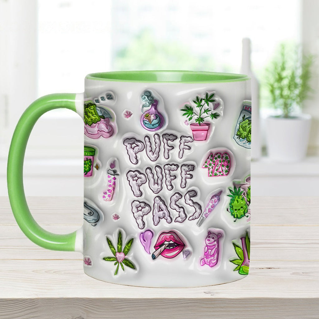 Puff Puff Pass Inflated 3D - Personalized Weed Accent Mug