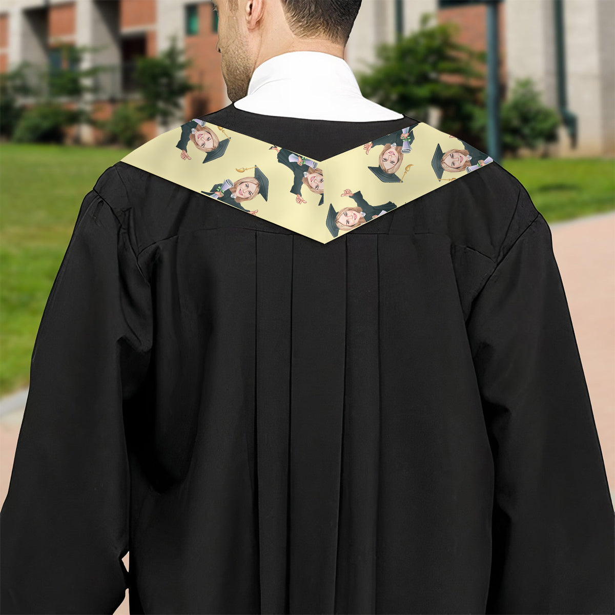 Caricature Funny Character - Personalized Graduation Graduation Stole