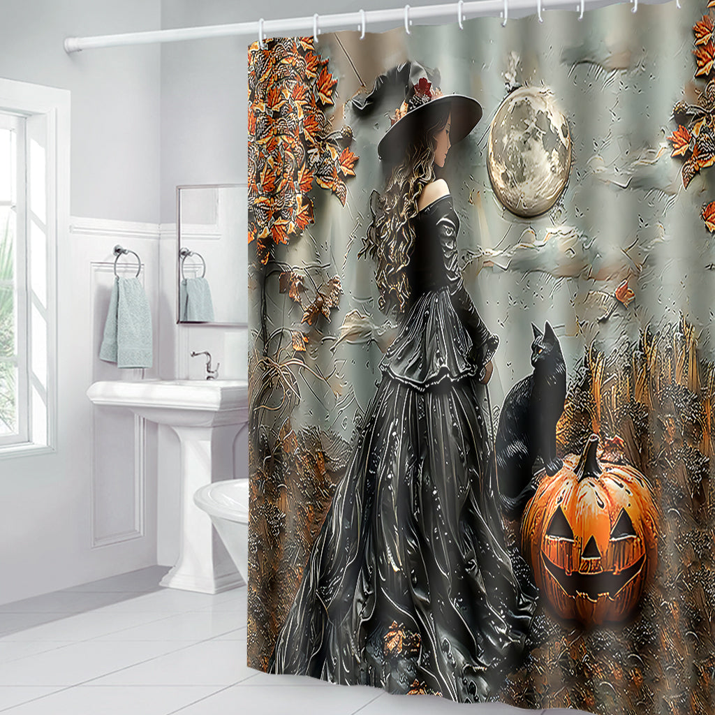 Beautiful Witch Witch Bathroom Curtain & Mats Set