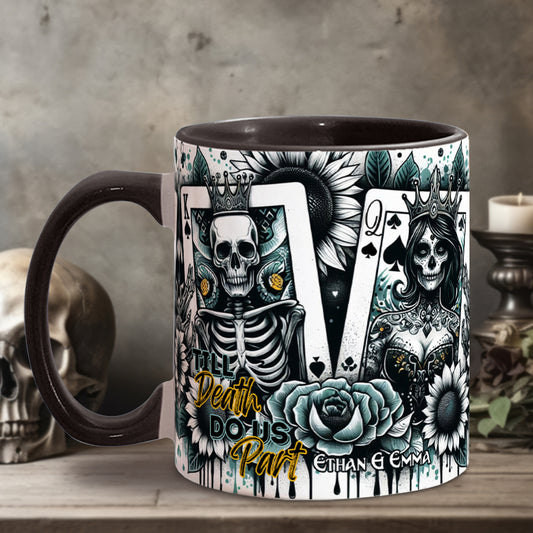 Till Death Do Us Part - Personalized Skull Accent Mug