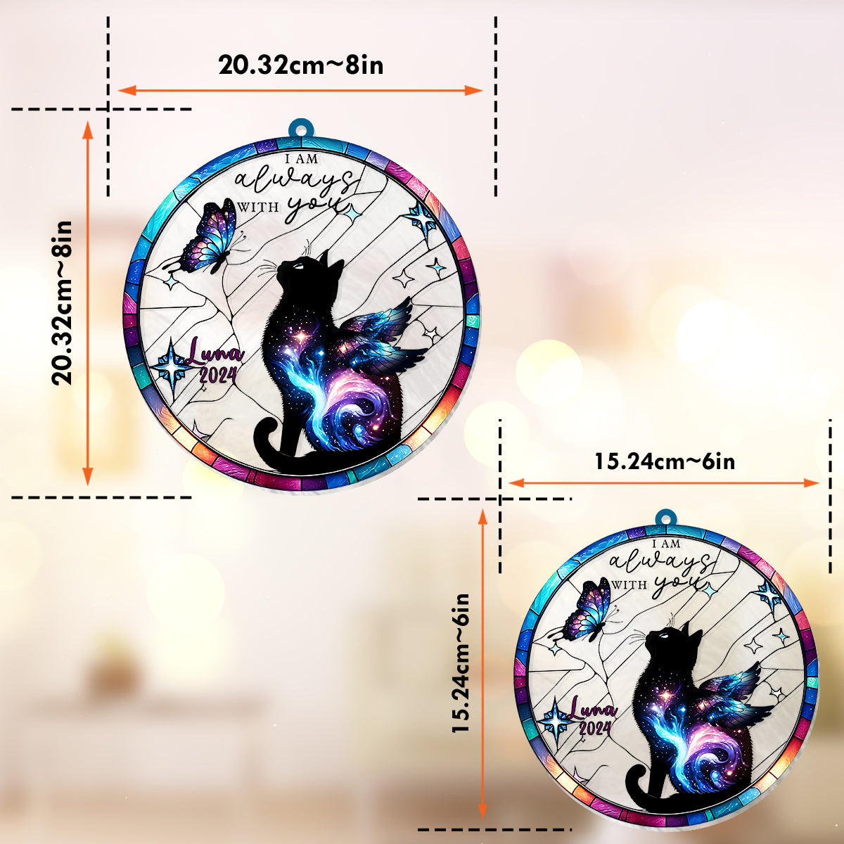 I Am Always With You - Personalized Cat Window Hanging Suncatcher Ornament