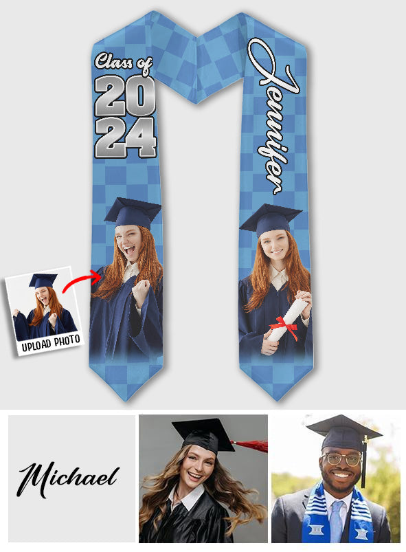Photo Custom Graduation Stole Sash - Personalized Graduation Graduation Stole