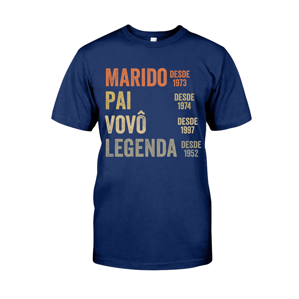 Marido Pai Vovô Legenda Desde - Personalized Grandpa T-shirt And Hoodie