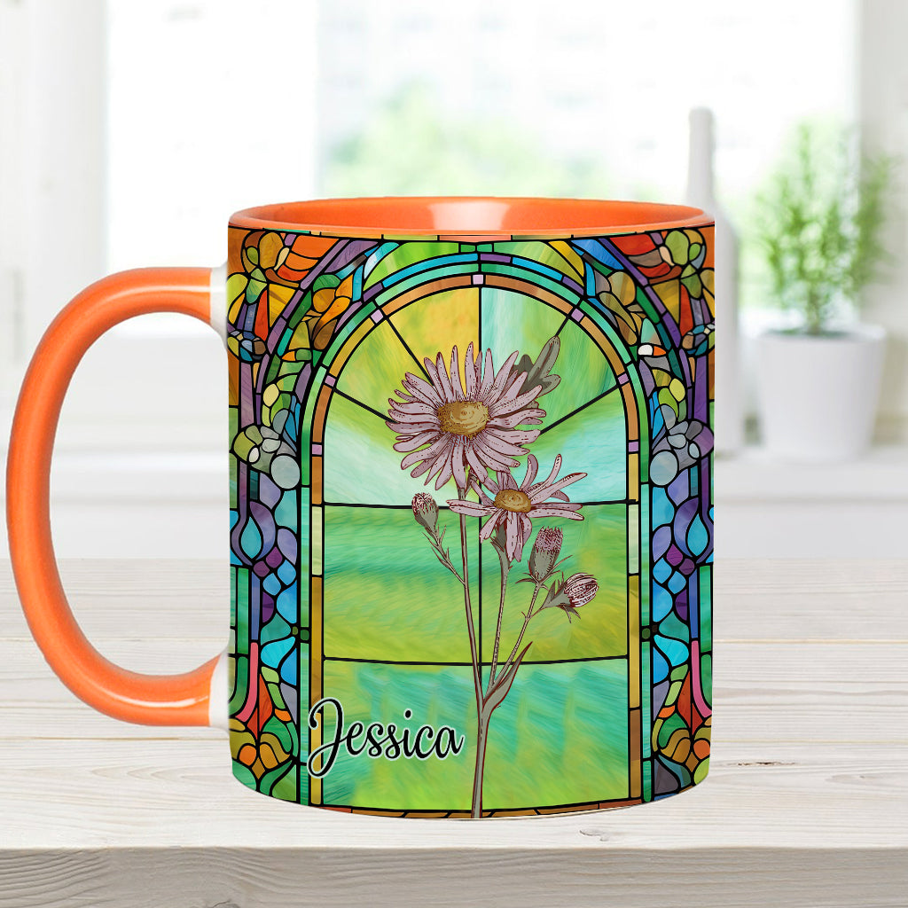 Be Your Own Kind Of Beautiful Birth Month Flower - Personalized Accent Mug