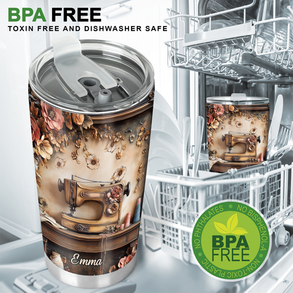 Beautiful Sewing Machine - Personalized Sewing Tumbler