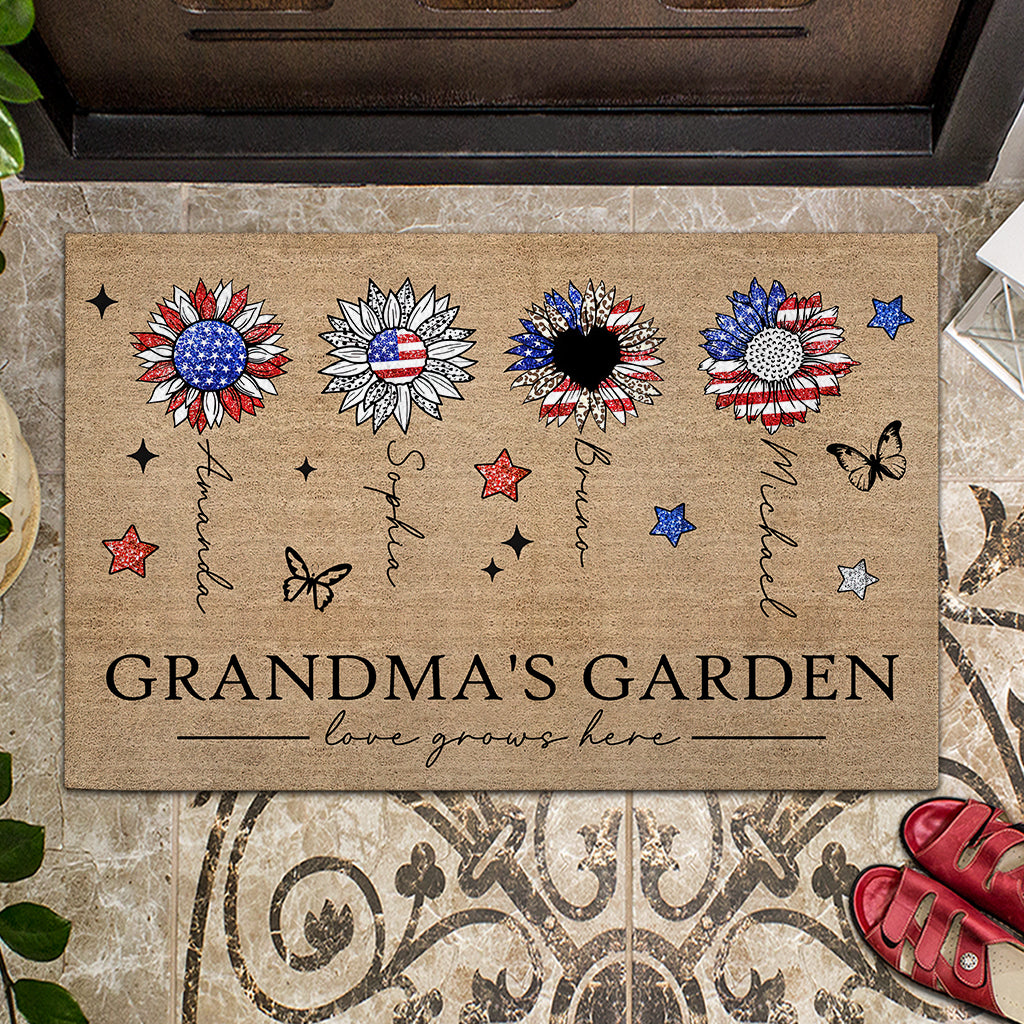Grandma's Garden - Personalized Grandma Doormat