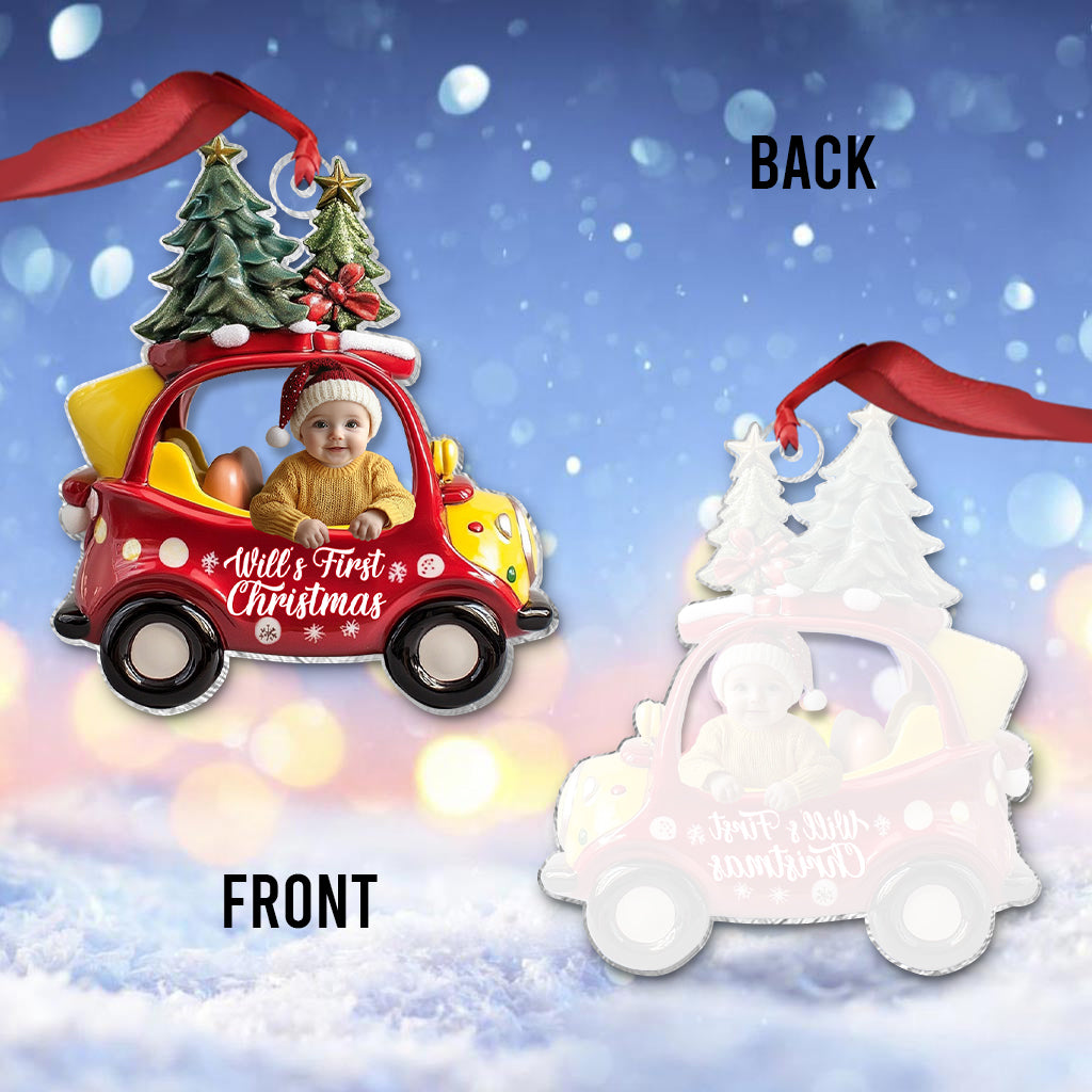 Baby's First Christmas - Personalized Newborn Transparent Ornament