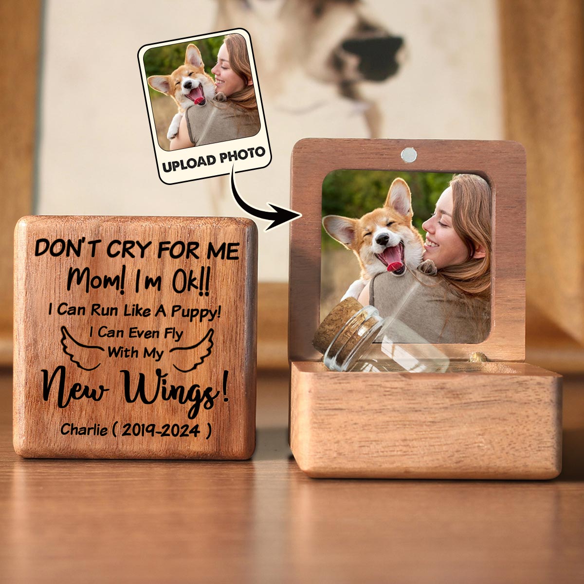 Don't Cry For Me I'm Ok - Personalized Dog Pet Fur Keepsake