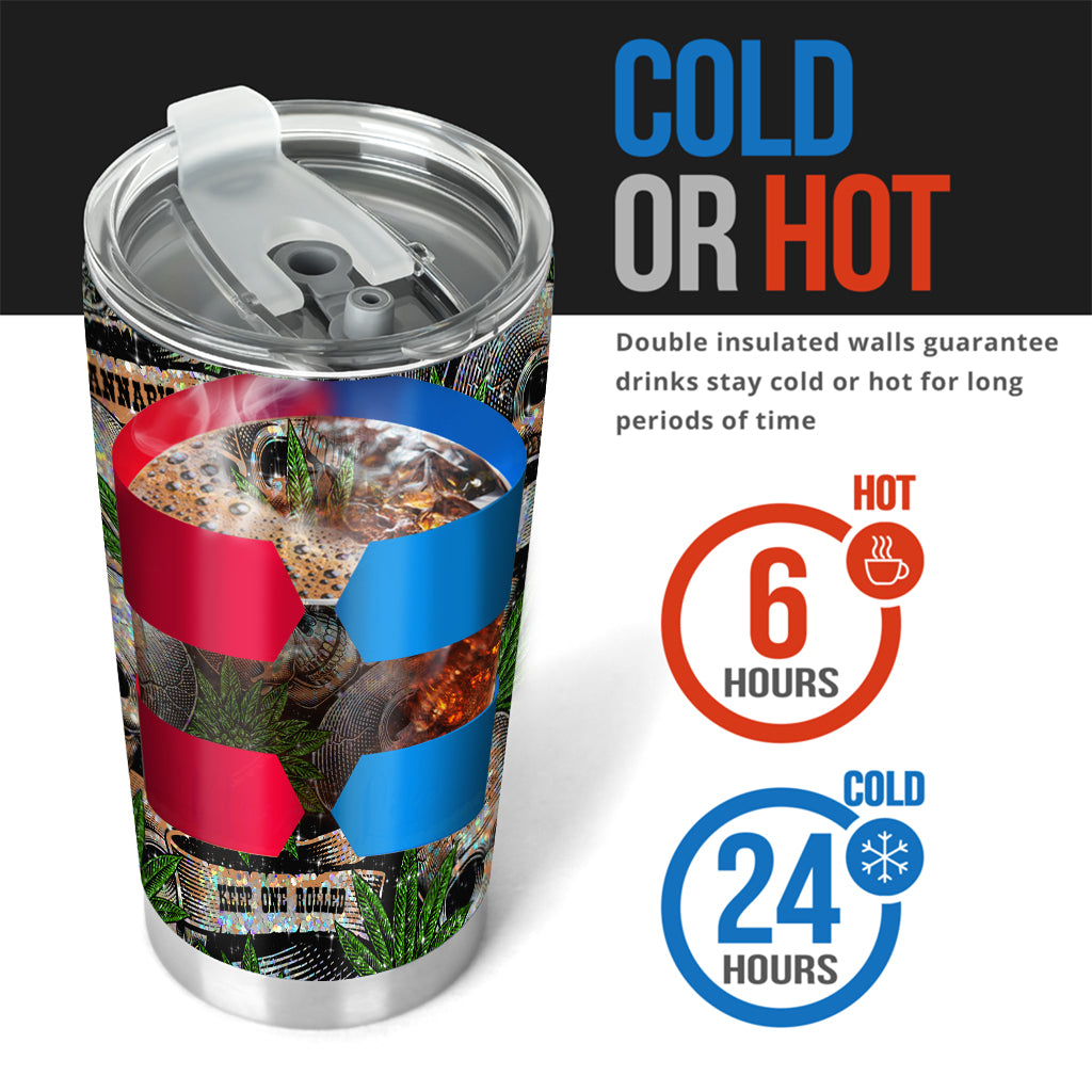 Bling Bling Skull Cannabis - Personalized Weed Tumbler