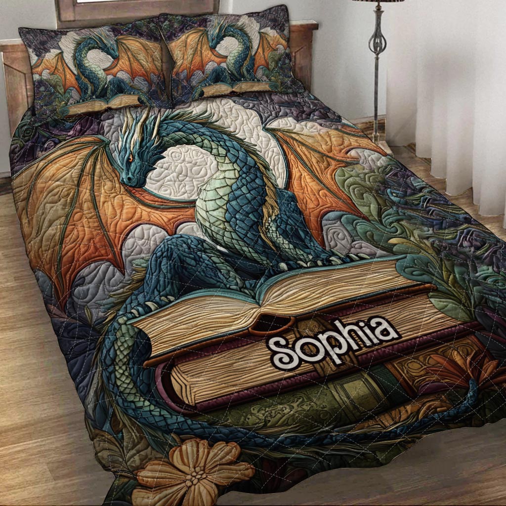 Twilight Guardian - Personalized Dragon Quilt Set
