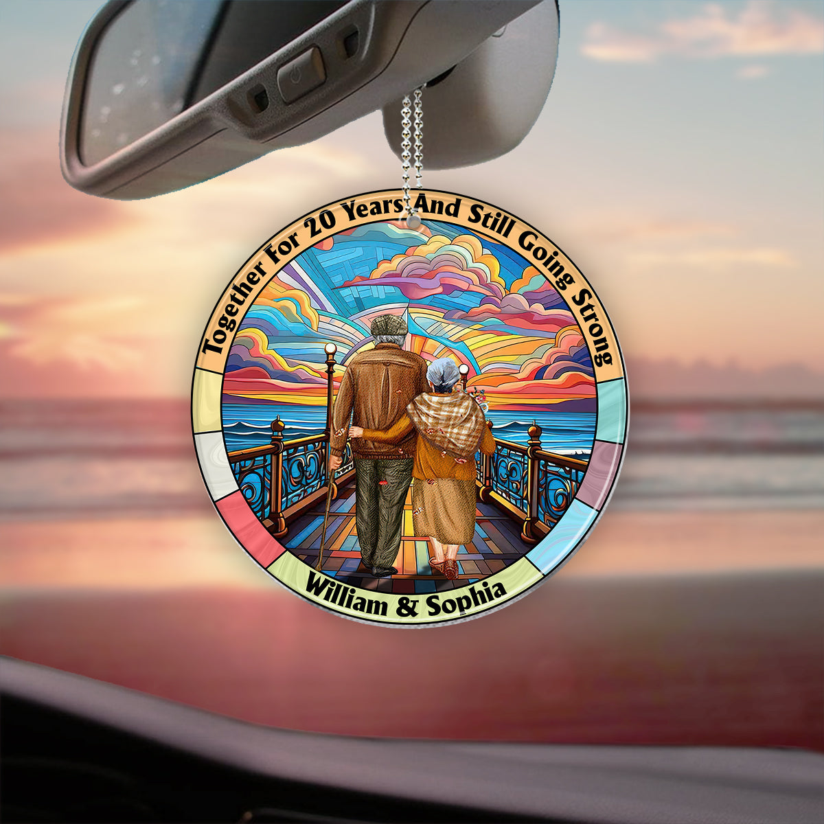 Together For Years And Still Going Strong - Personalized Couple Car Ornament