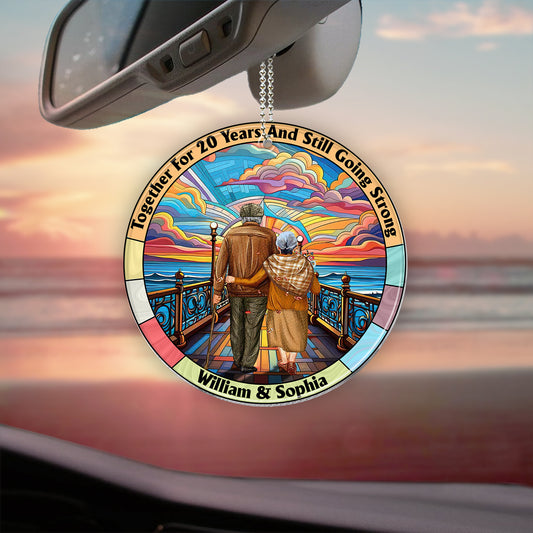 Together For Years And Still Going Strong - Personalized Couple Car Ornament