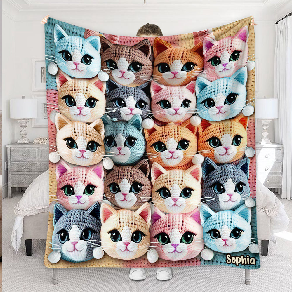Cute Cats - Personalized Cat Blanket