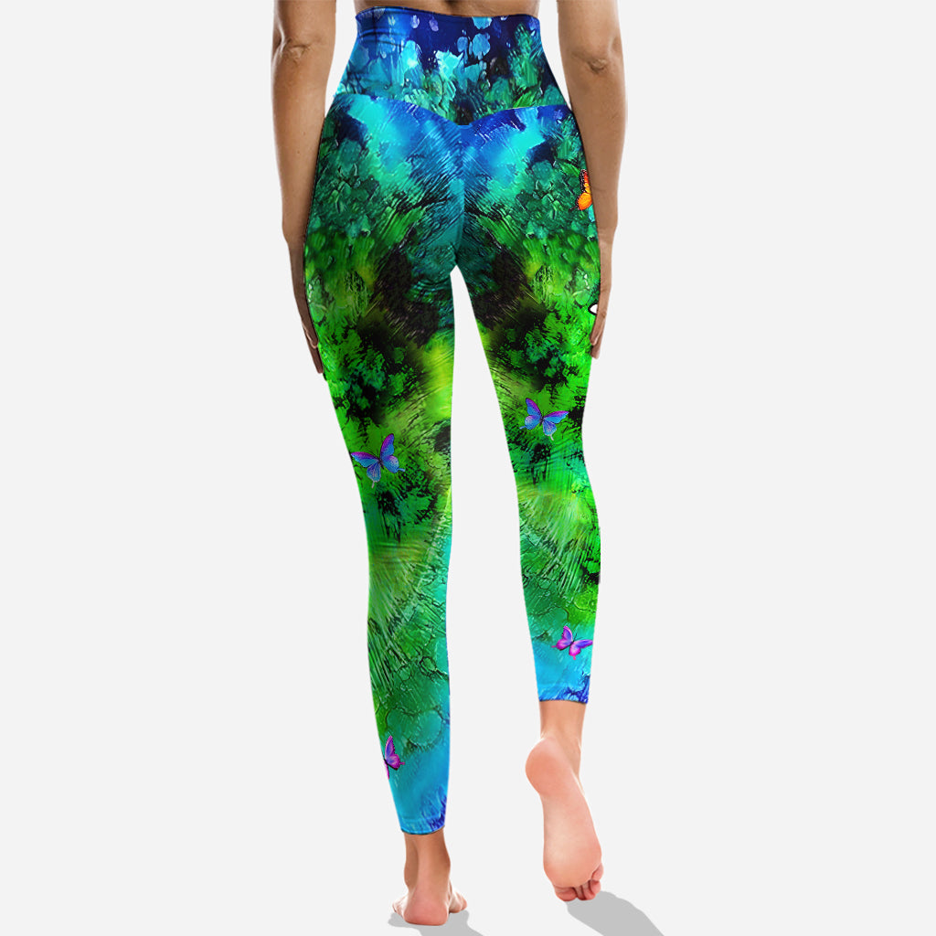 Love Being Grandma Beautiful Butterflies - Personalized Grandma Hoodie and Leggings