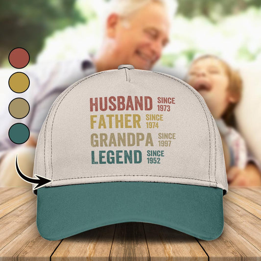 Husband Father Grandpa Legend - Personalized Grandpa Classic Cap