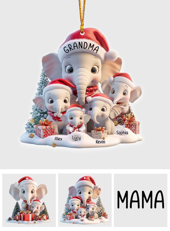 Any Title Cute Elephant Ornament - Personalized Elephant Ornament