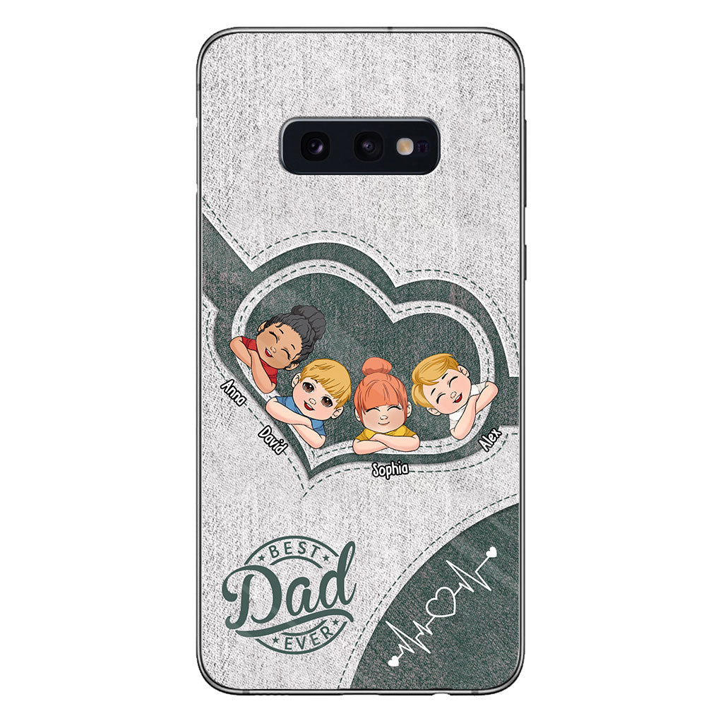 Dad's Heart Best Dad Ever - Personalized Father Phone Case