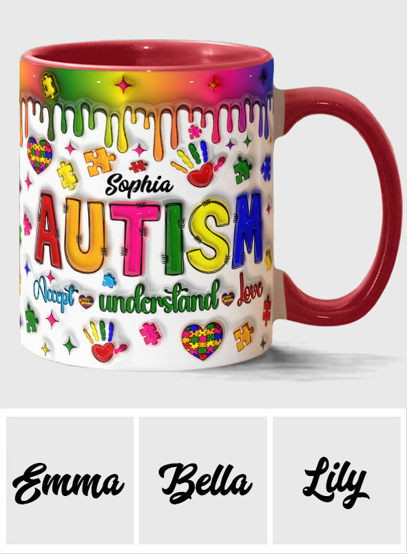 Autism Awareness - Personalized Autism Awareness Accent Mug