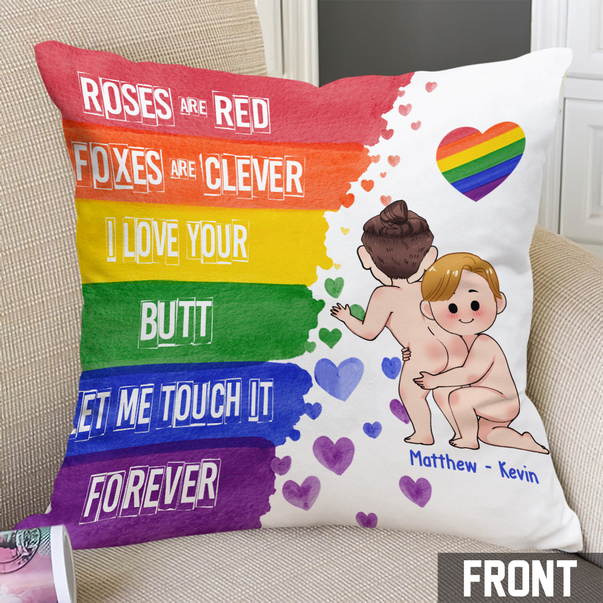 I Like Your Butt - Personalized LGBT Support Throw Pillow