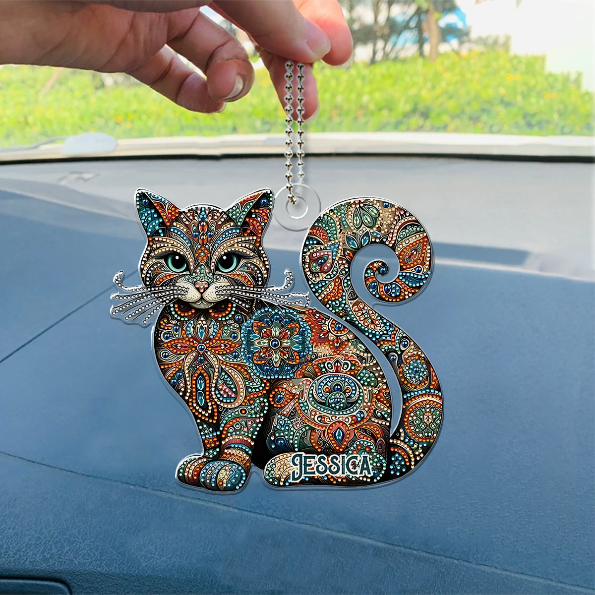 Beautiful Cat - Personalized Cat Custom Shaped Car Ornament