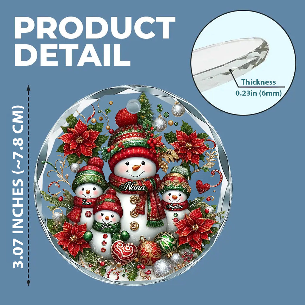 Blessed To Be Called Nana Grandma Gigi - Personalized Grandma Round Shaped Glass Ornament