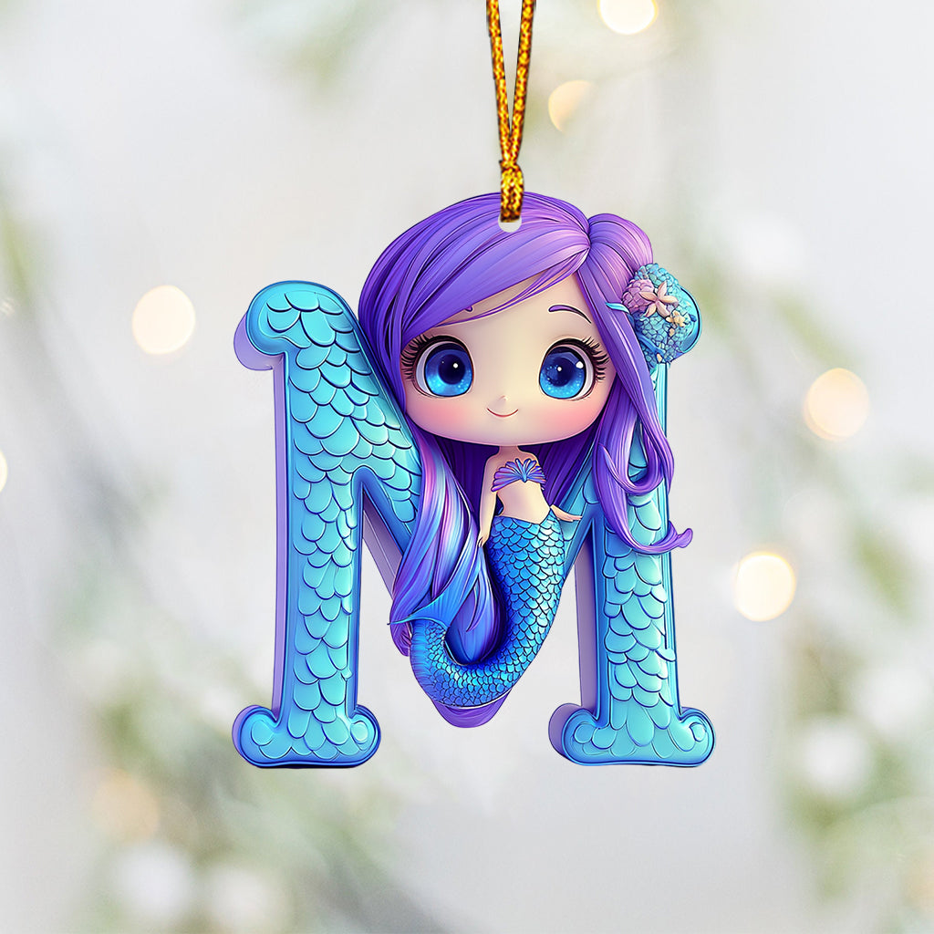Beautiful Mermaid Letter Ornament - Personalized Kid Ornament