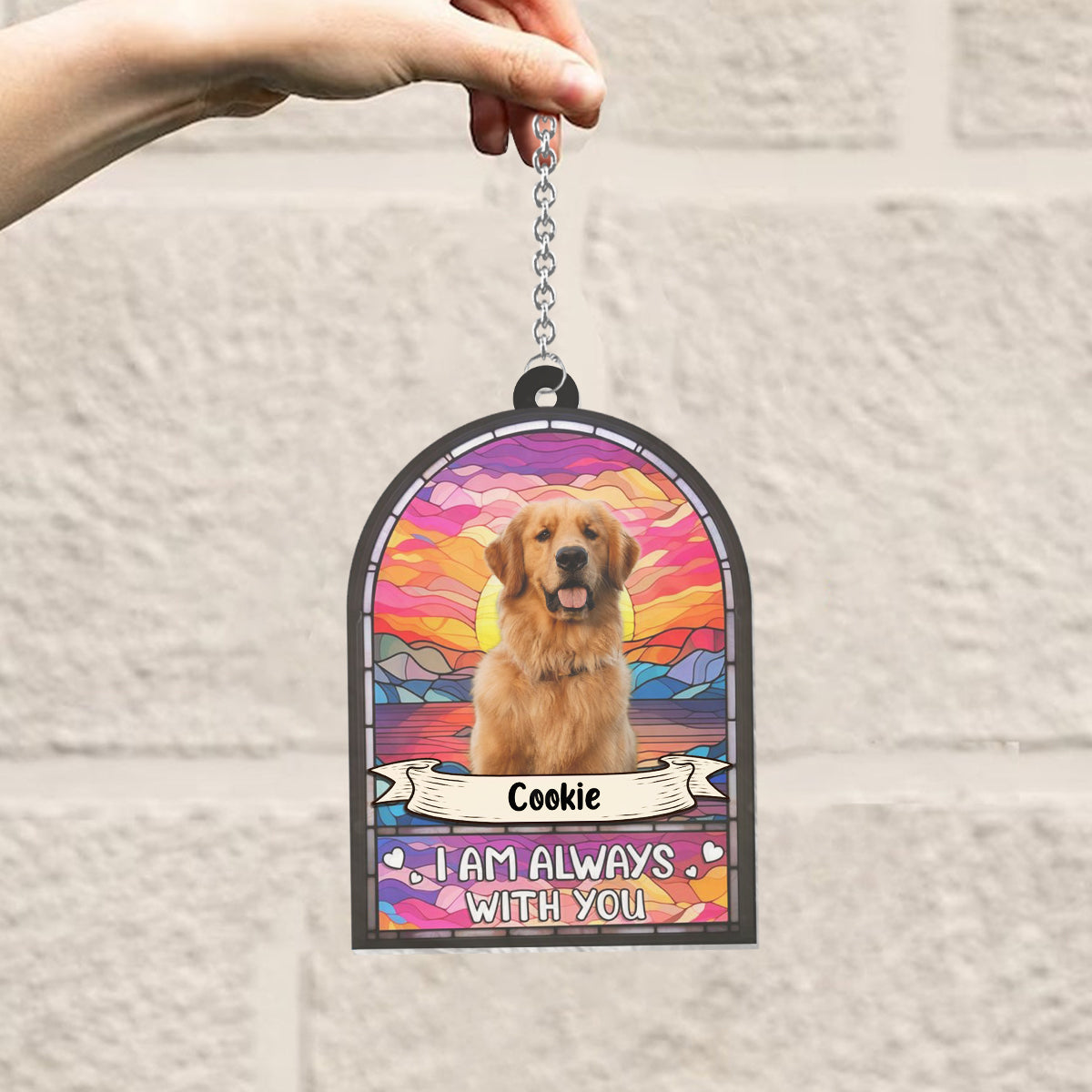 I'm Always With You - Personalized Dog Window Hanging Suncatcher Ornament