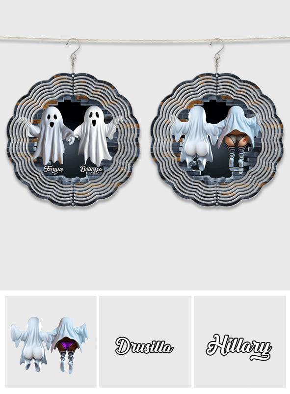 Funny Ghost Couple - Personalized Couple Wind Spinner