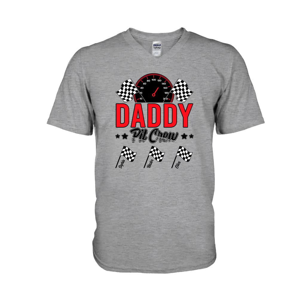 Daddy's Pit Crew Racing Flags - Personalized Racing T-shirt And Hoodie