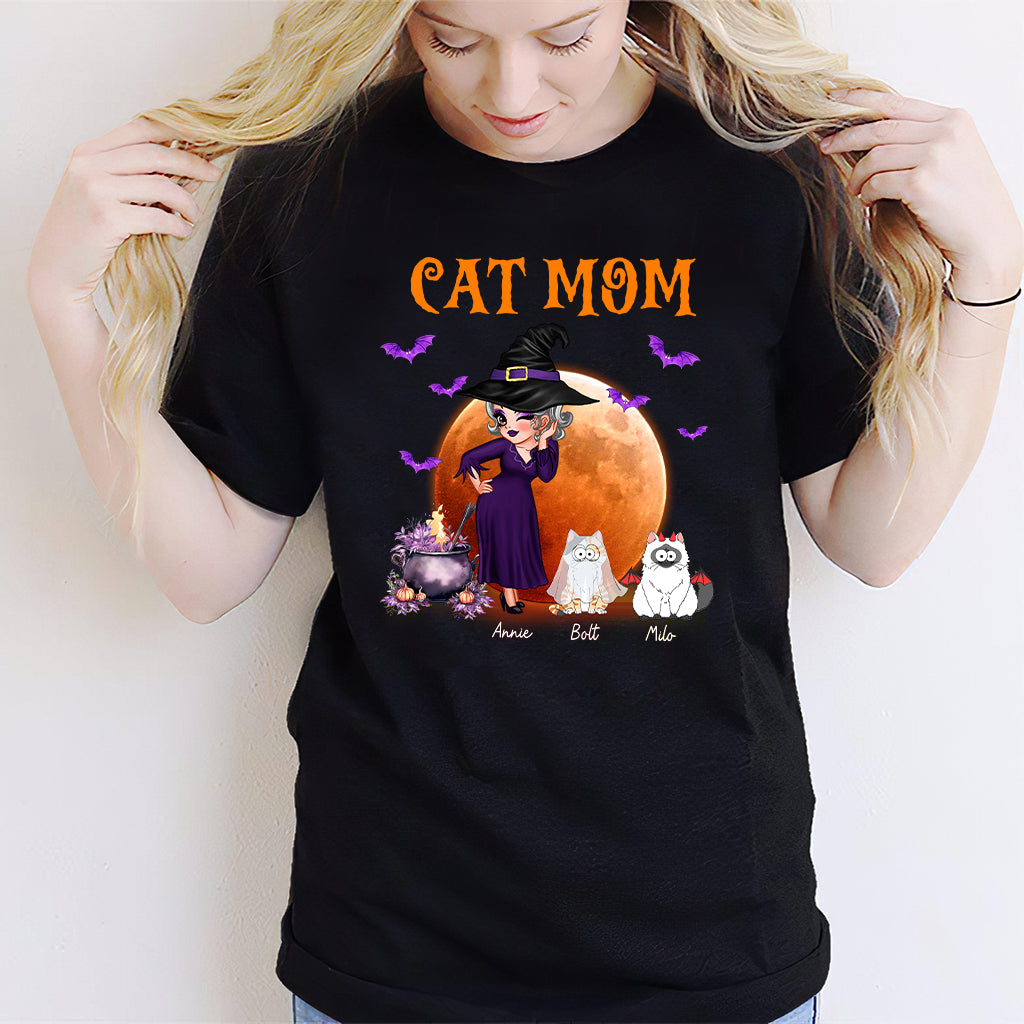 Cat Mom Witch Style - Personalized Cat T-shirt And Hoodie
