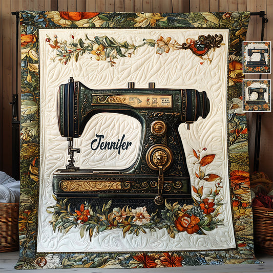 Vintage Sewing Machine - Personalized Sewing Quilt