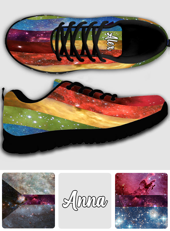Pride Rainbow Galaxy - Personalized LGBT Support Sneakers