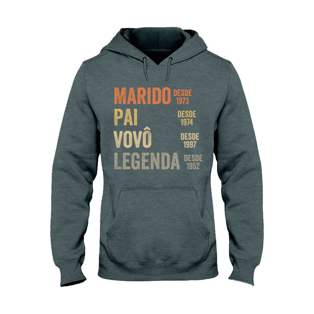 Marido Pai Vovô Legenda Desde - Personalized Grandpa T-shirt And Hoodie